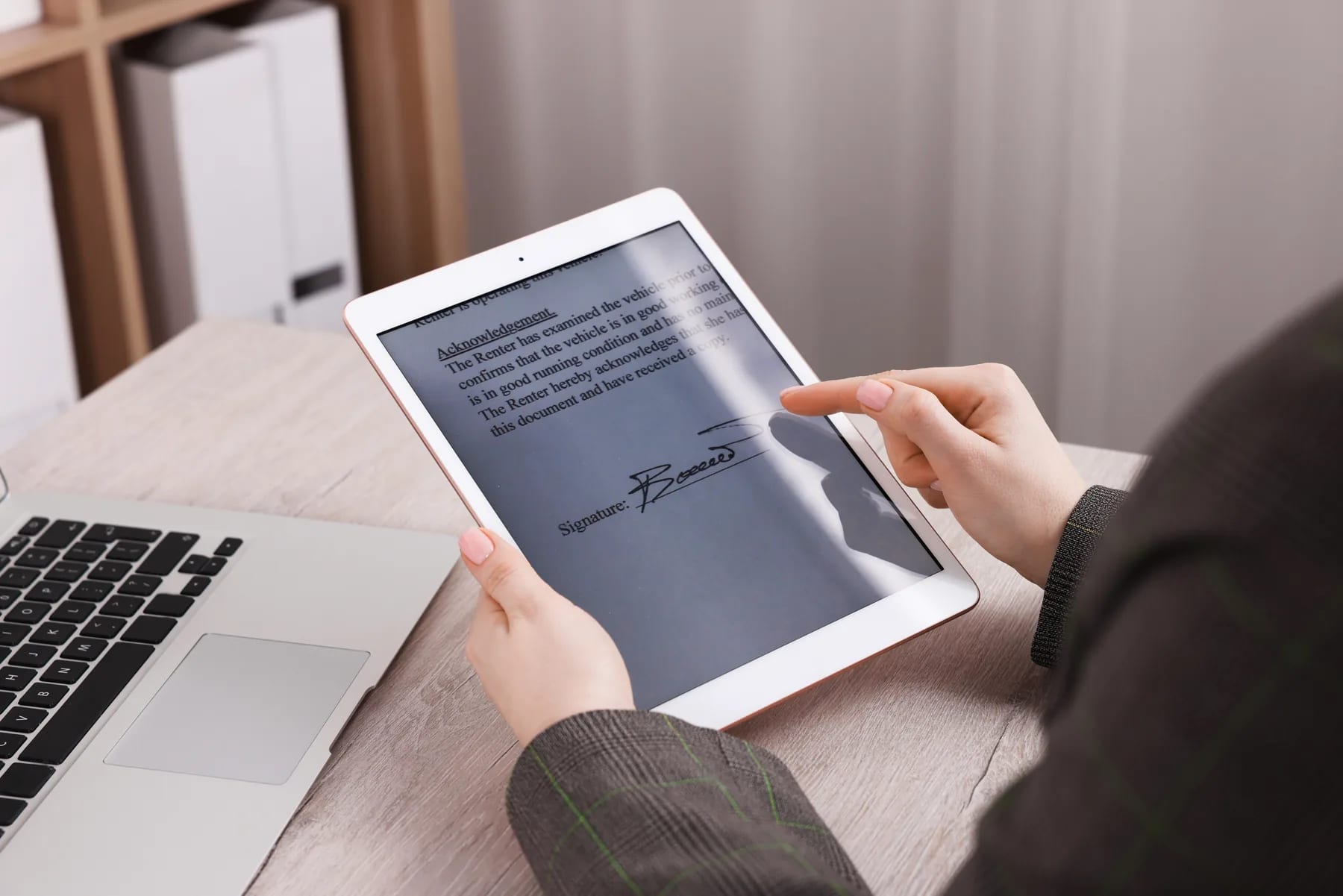 A finished proposal signed off on a tablet